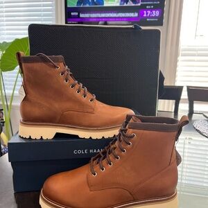 Cole Haan Men's Tan Leather Boots American Classics waterproof 7 wide